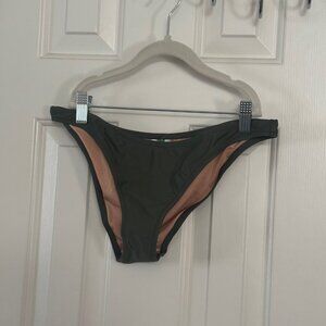 J Crew Womens Olive Green Heritage High Leg BIkini Bottom BP209 Size M Medium